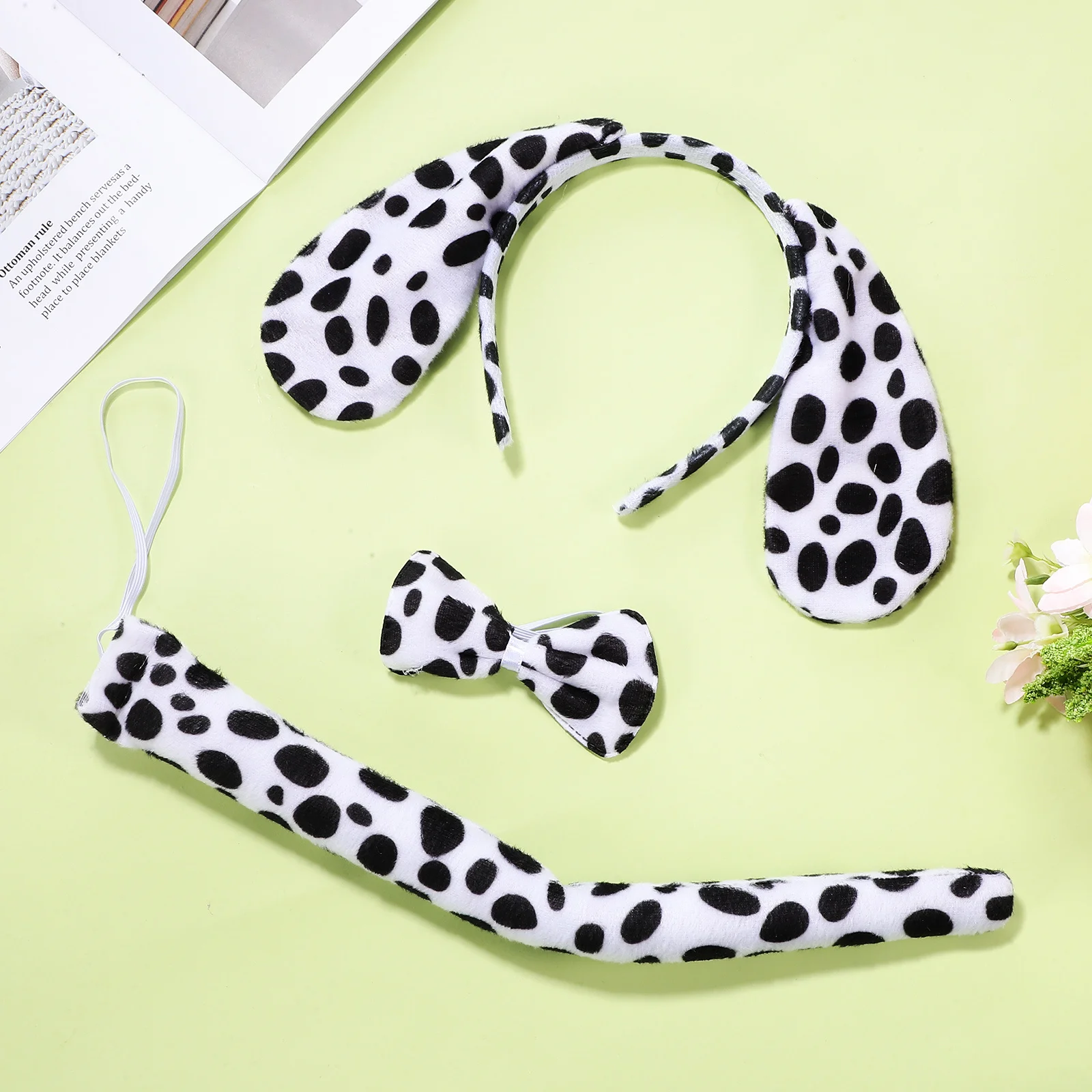 6 szt. Opaski na głowę z uszami zwierząt, muszki, ogony, rekwizyty do kostiumów dla dzieci i dorosłych, na imprezy cosplay, kreskówkowe opaski, akcesoria do włosów