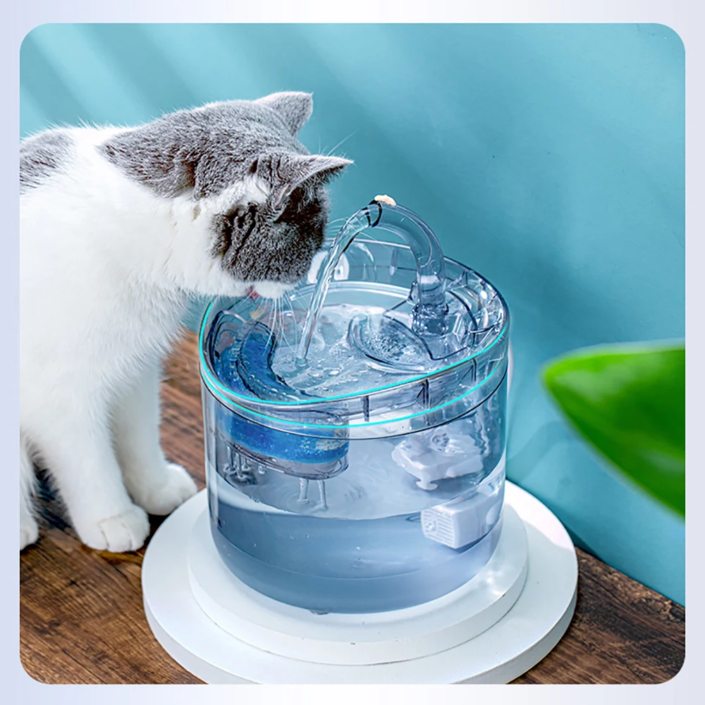 2L Intelligent Cat Water Fountain With Faucet Dog Water Dispenser Drinker Filters Feeder With Motion Sensor Pet Drinking