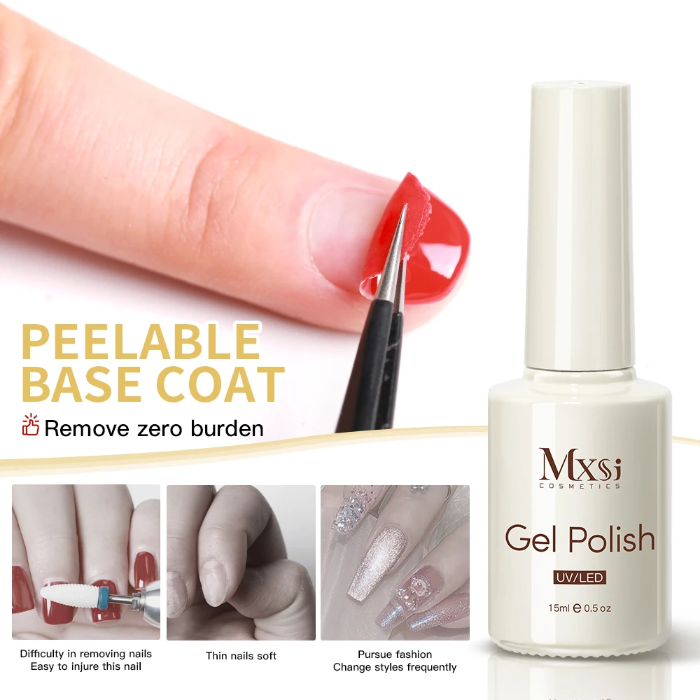 Vernis à ongles Gel Peelable, 15ml, Gel UV, Semi-Permanent pour protéger les ongles, avec ensemble de couche de finition