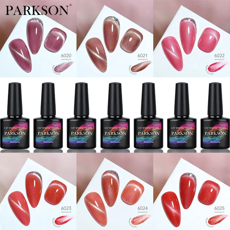 

Parkson 10ML Glitter Rose Red Cat Eye Magnetic Gel Nail Polish Semi Permanent Varnish Top Base Coat Soak Off UV LED For Manicure