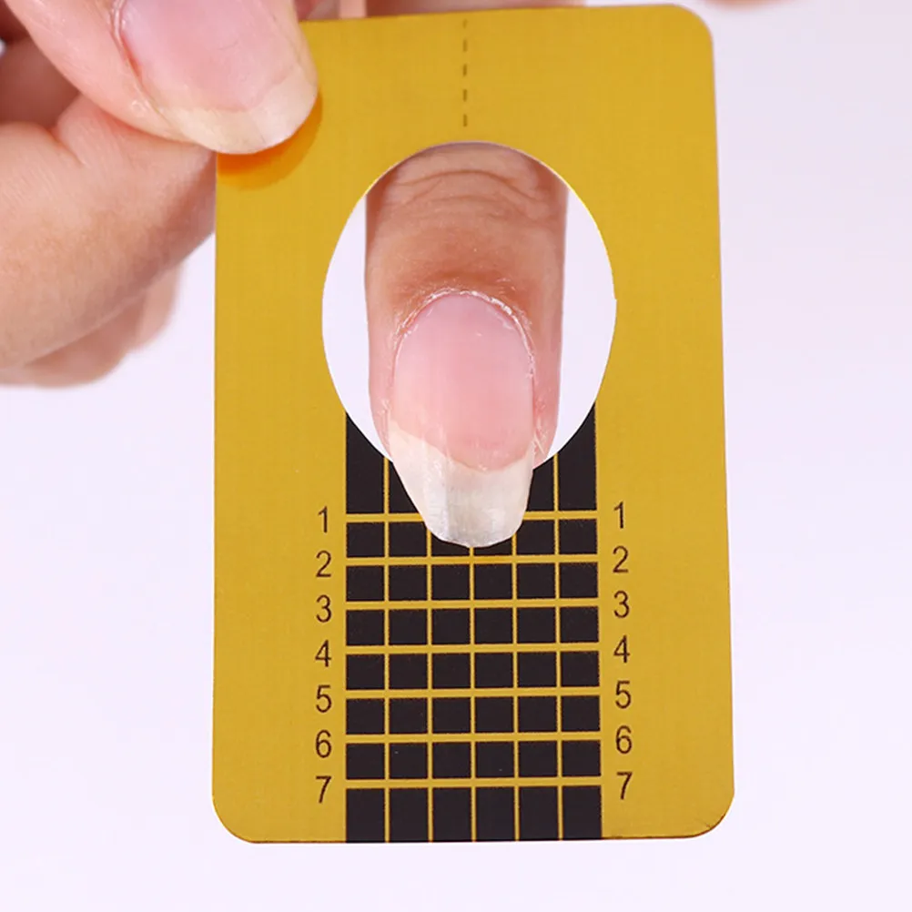 1 Roll Gold Rectangular Nail Guide Stickers Accurate Length Marked Nails Forms DIY Nail Art Manicure Tool for Women Professional