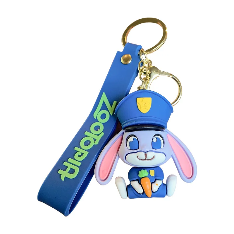 New Disney Zootopia Key Chain NickWilde Judy Hopps Cartoon Car Keyring Kawaii Keychain Backpack Pendent Decor Kids Birthday Gift