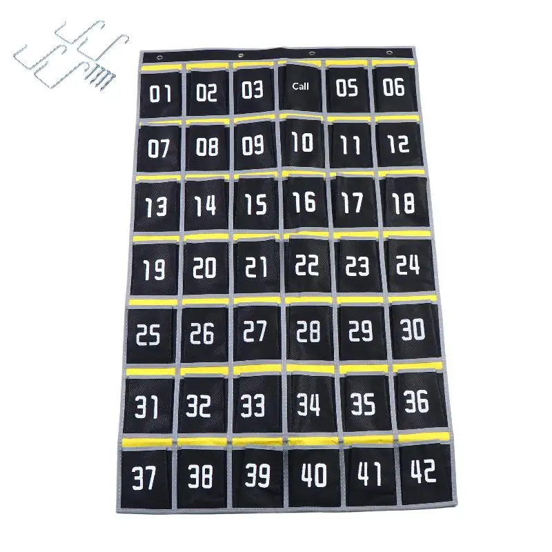 Office Wall Mounted Multi Pocket Phone Organizer with Numbered Slots for Easy Storage