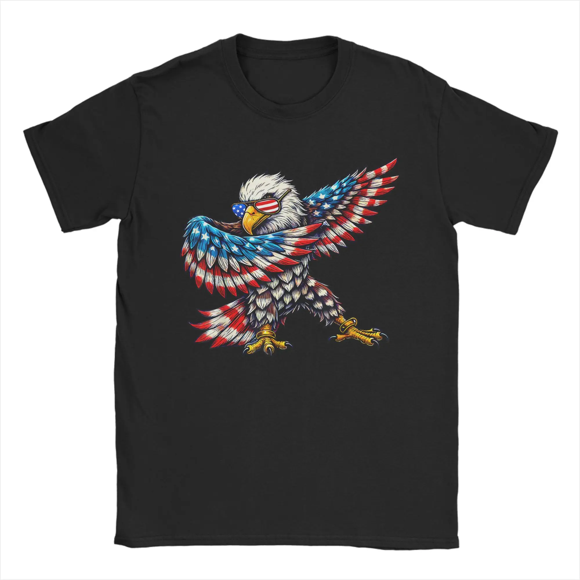 

Американский флаг Bald Eagle Patriotic Eagle 4 июля США Футболки Мужские футболки из 100% хлопка Футболки с короткими рукавами Одежда большого размера