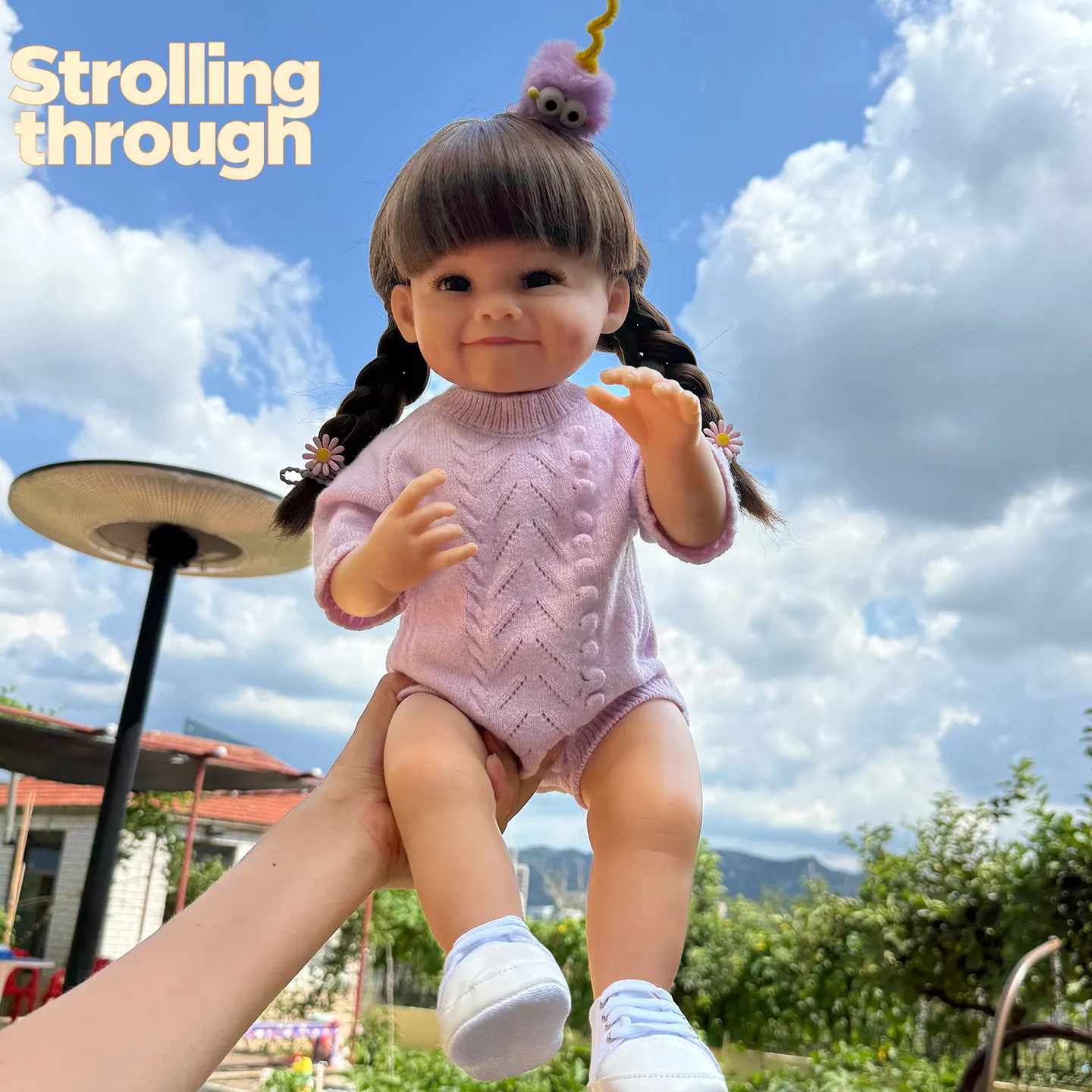 

Simulation doll AI intelligent conversation chat, voice storytelling girl bath toy soft glue doll