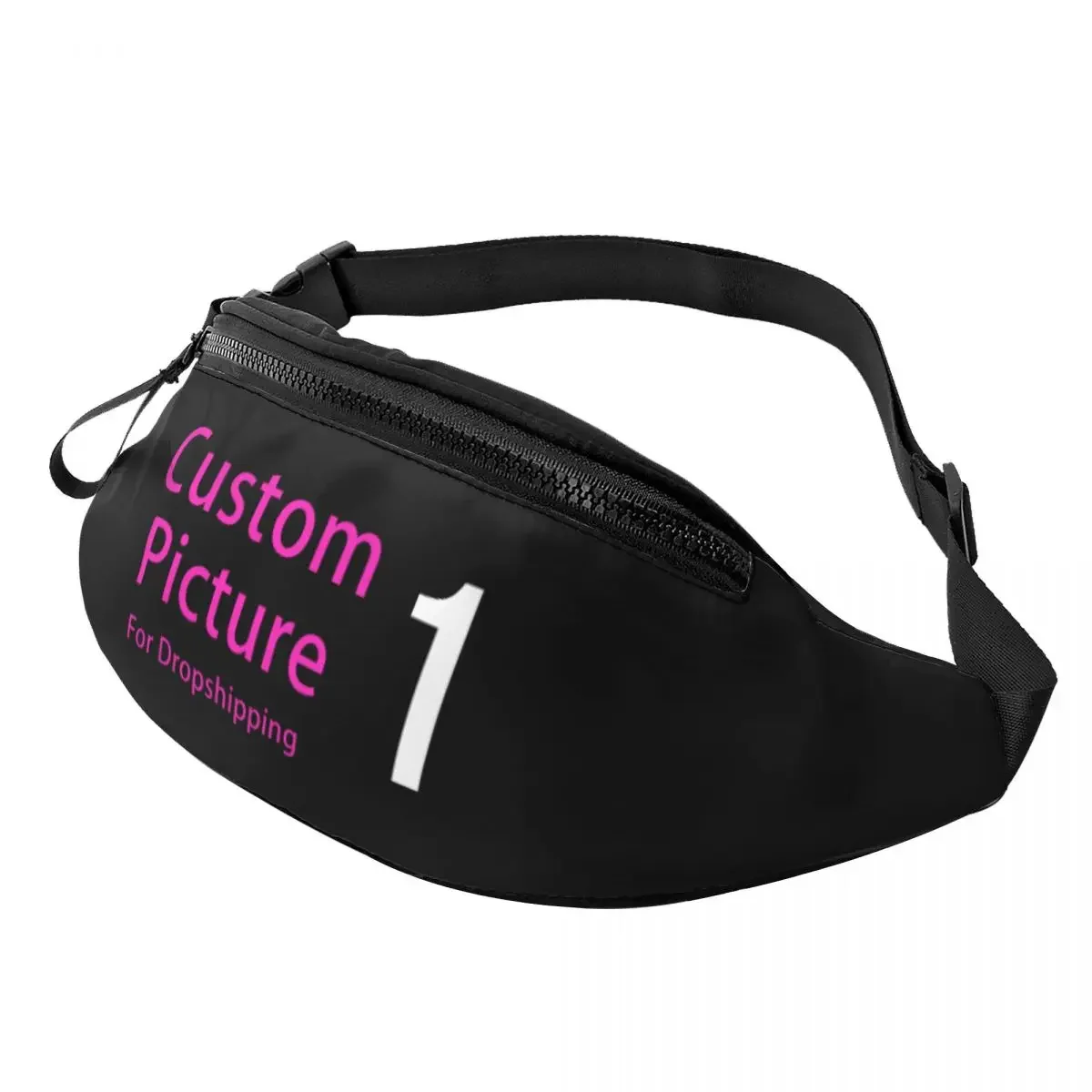 Homens e mulheres Custom Your Photo Logo Fanny Pack, Crossbody Saco da cintura, Phone Money Pouch, Ciclismo, Camping, personalizado DIY Print