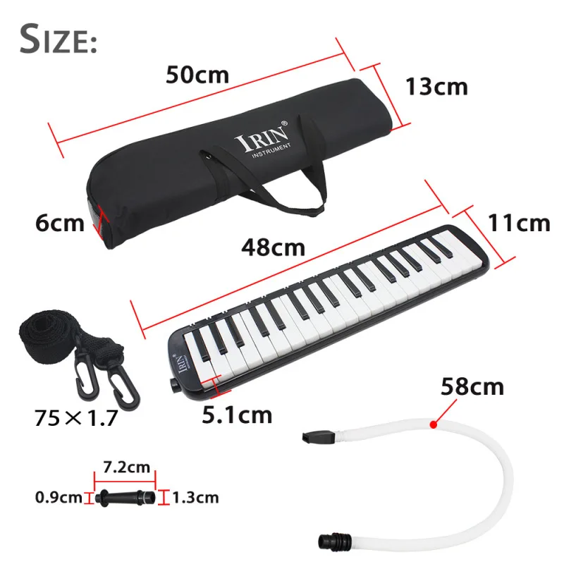 37 Piano Keys Melodica Pianica Musical Instrument with Carrying Bag for Students Beginners Kids