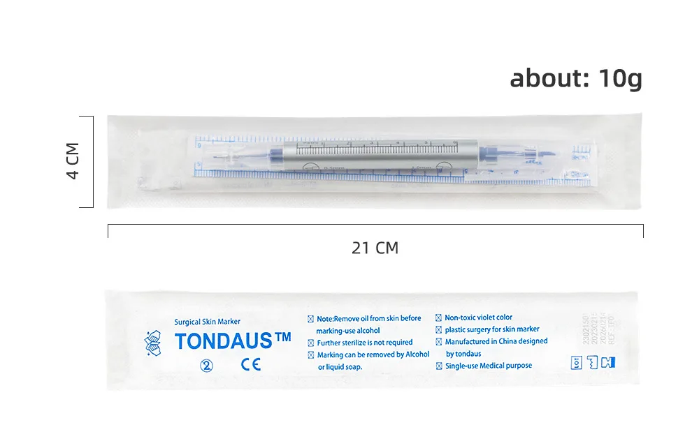 Стерильный хирургический маркер, трафарет для татуировки с линейкой, стерильный хирургический мини-маркер для тату и кожи