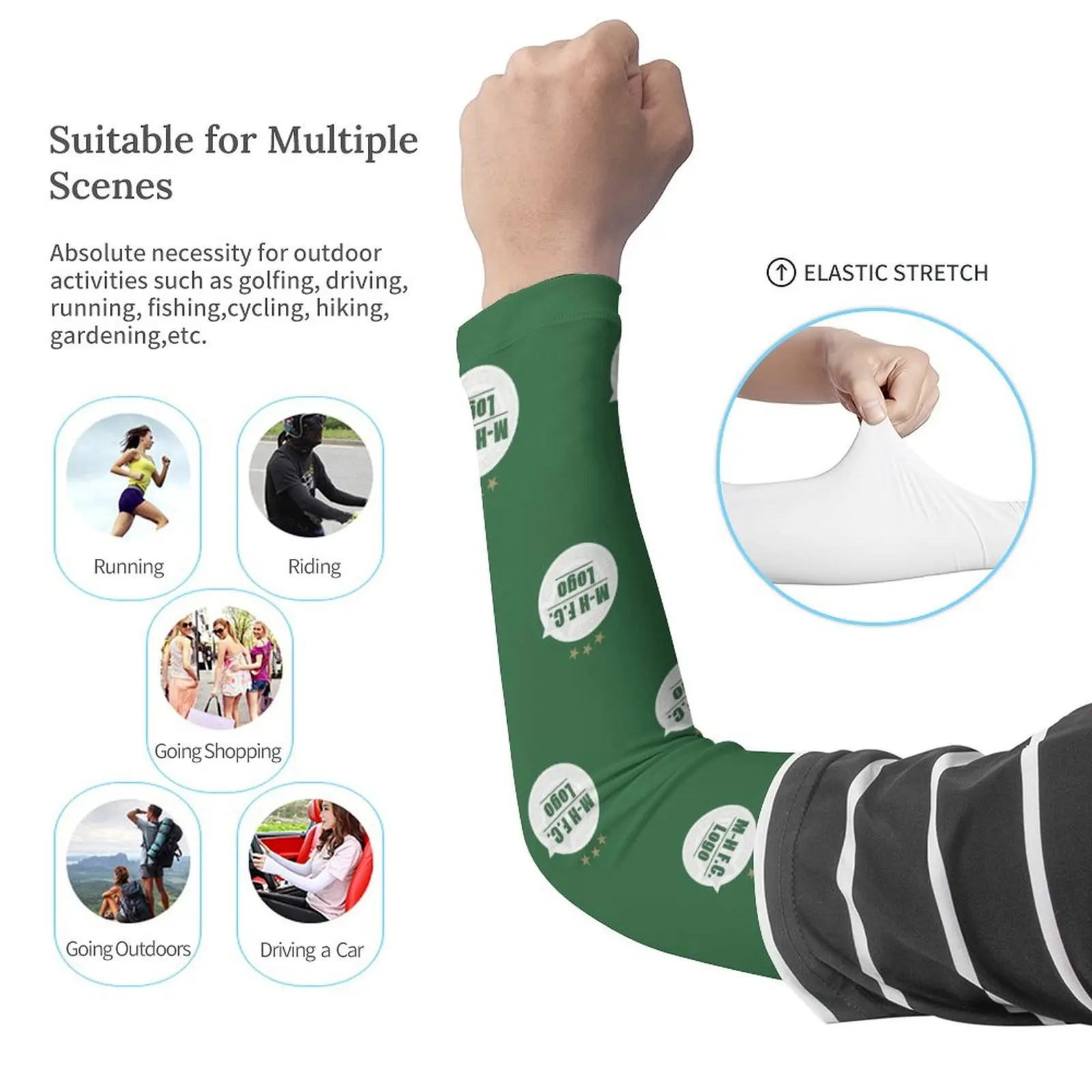 Israel Maccabi Haifa hombres verano mangas de tatuaje guardabrazos largo seda de hielo cubierta de protección solar deporte al aire libre paseo viaje mangas de brazo