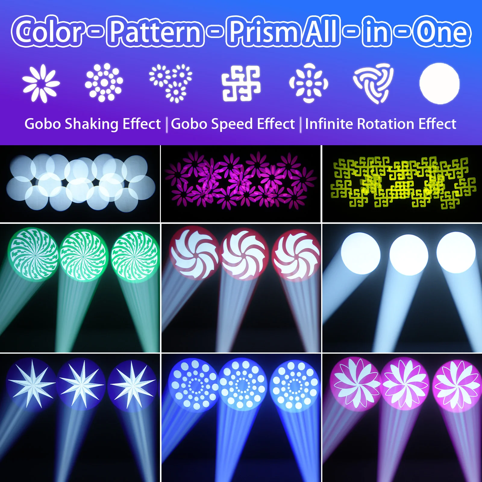 230W Beam Spot Moving Head Lighting with Double Halo Effect 7 Gobo Color Wheel