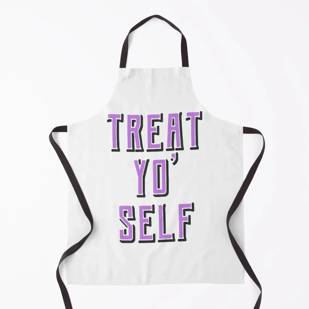 

Treat Yo' Self Quote - Purple Apron kitchen clothes Korean Apron