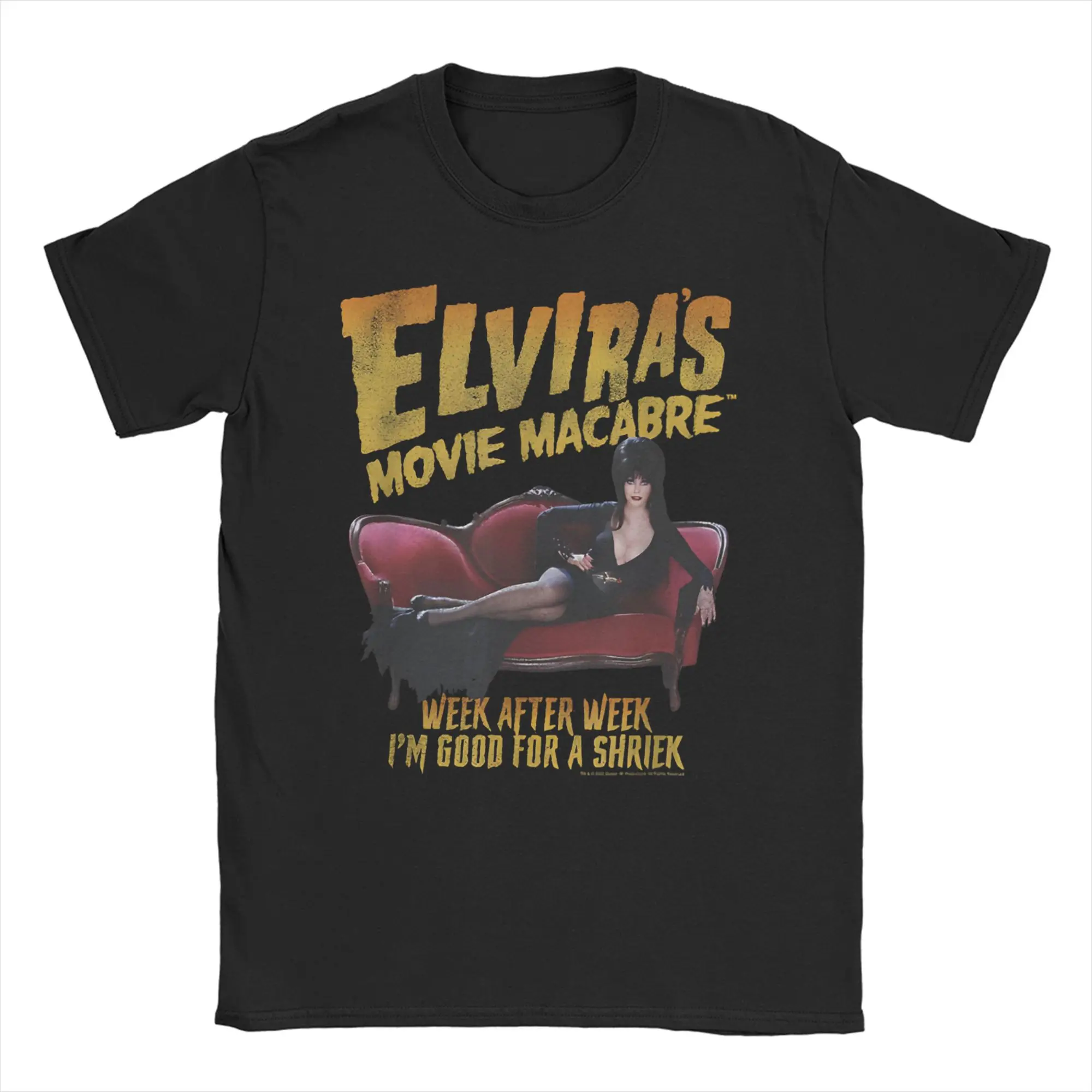 Elviras Mistress of the Dark Movie T-Shirt for Men Women  Pure Cotton Tees Crewneck Short Sleeve T Shirt Plus Size Clothes