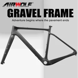 T1100 Full Carbon Gravel Frame 700C*45C Disc Brake Thru Axle 142mm Frok Cyclocross Gravel Bicycle Frameset Road Bike Frame