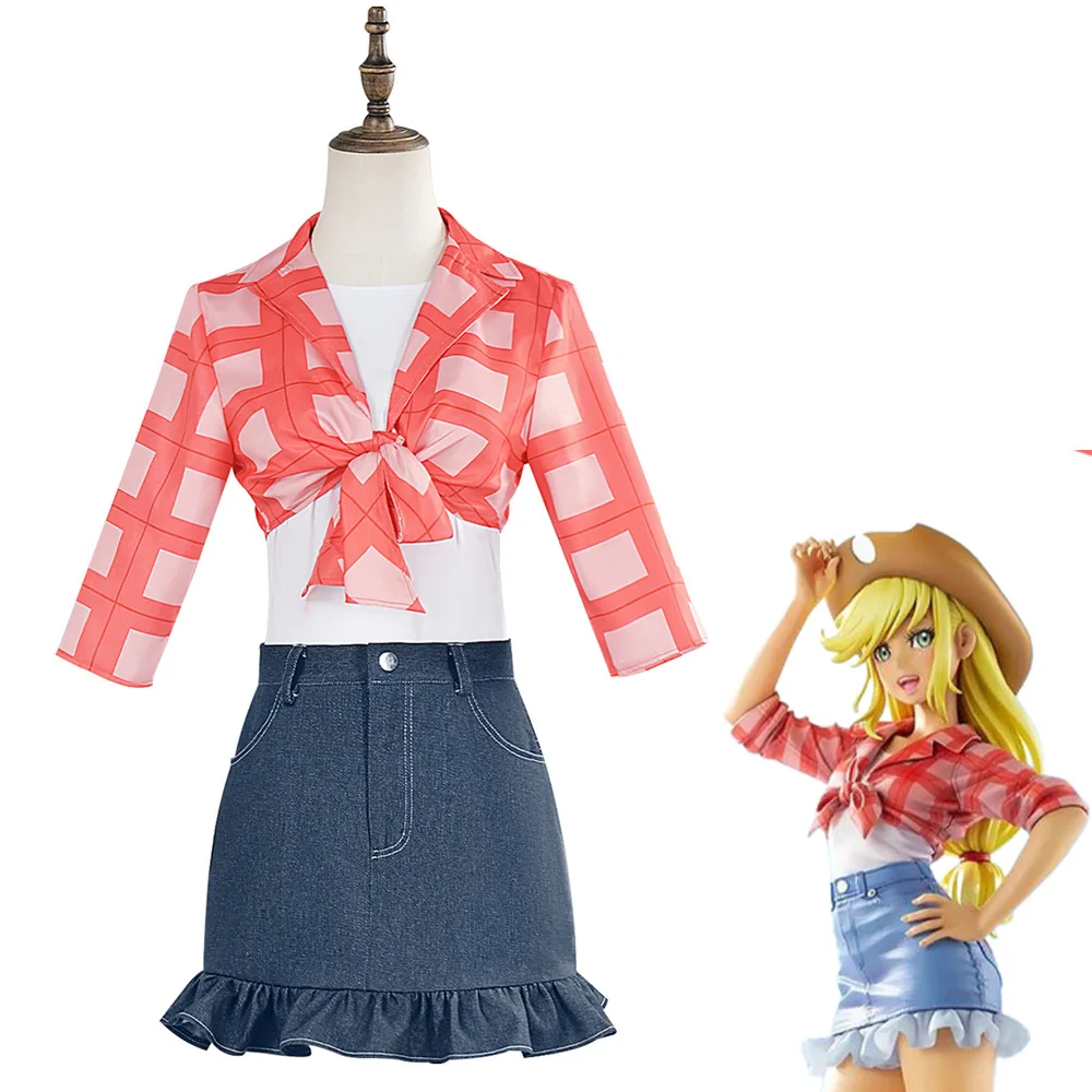 

Pony Baoli Cos Clothing, Apple Jiaer Biqi Denim Skirt Animation Same Cosplay Stage Performance Clothing