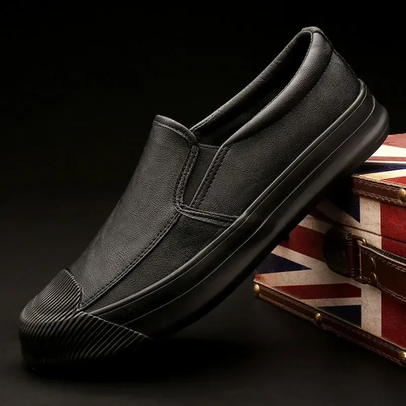 Male Casual Shoe Thick Sole Platform Slip-on New In Pu Men\'s Leather Shoes Legitimate Promotion Adults Low Price Common Sale