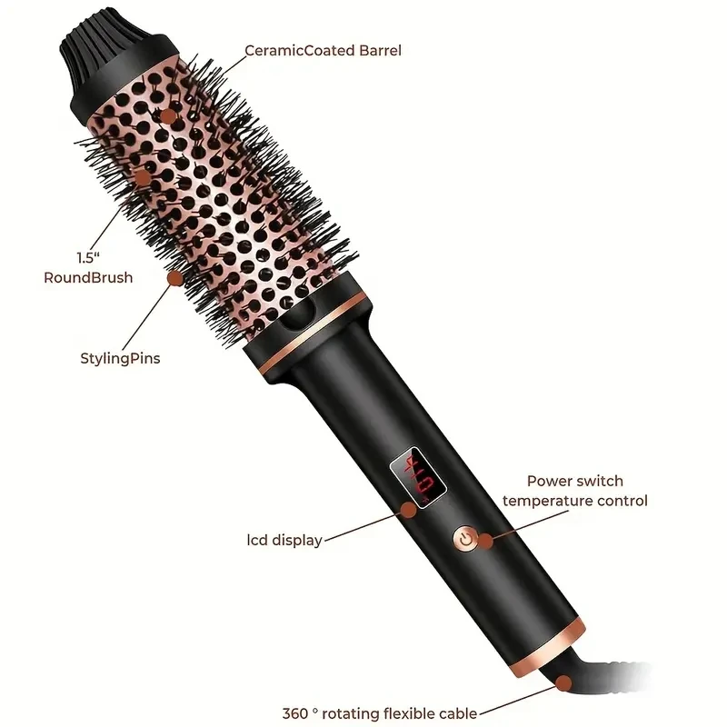 Thermal Brush One-Step Hot Air Brush Volumizer Styler Hair Curler Straightener Hair Heating Straightening Styling Curling Iron