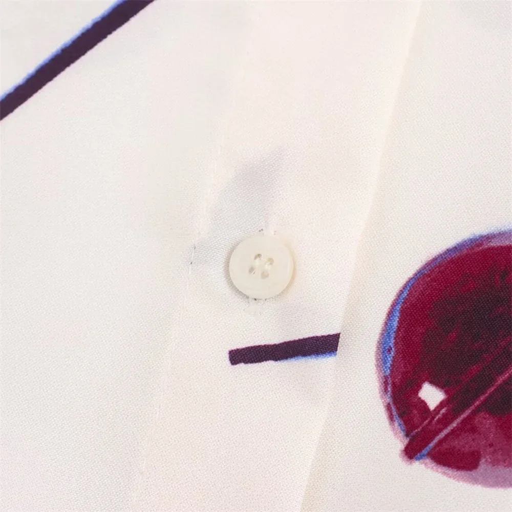 LIBIELIY LIBIELIY 2025 Summer New Women's European And American Style Fashion And Temperament Printed Poplin Shirt Dress