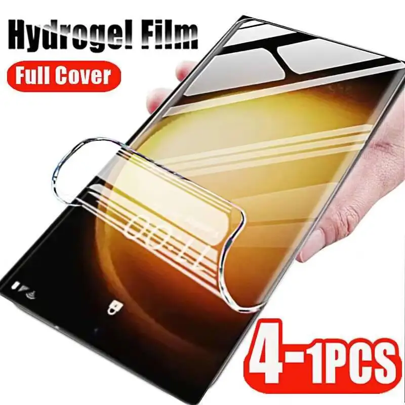 

4-1Pcs Hydrogel For Samsung Galaxy S24 S23 FE Screen Protector Protective Film Not Glass On S22 S21 S20 Ultra Plus
