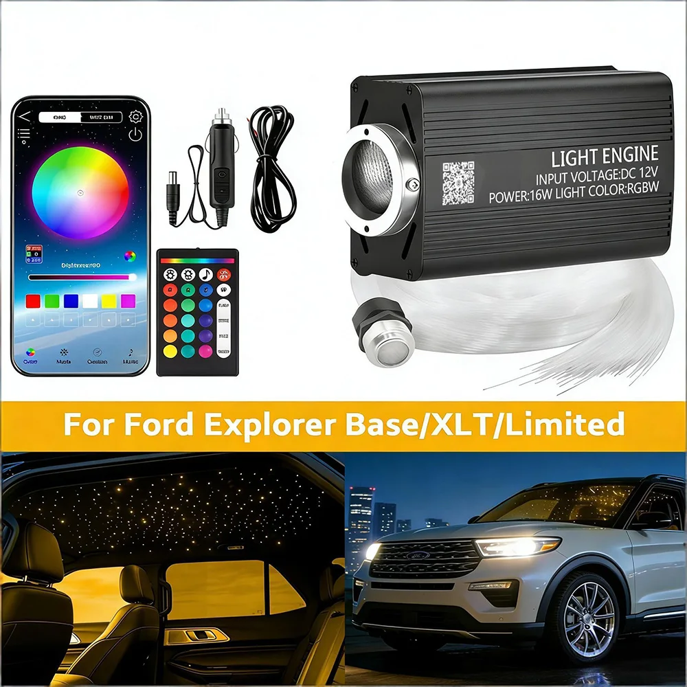 

Mini 16W Twinkle Fiber Optic Star Ceiling Light Kit RGBW APP Control Car Star Light Roof for Starry Sky Fiber Optic Ceiling