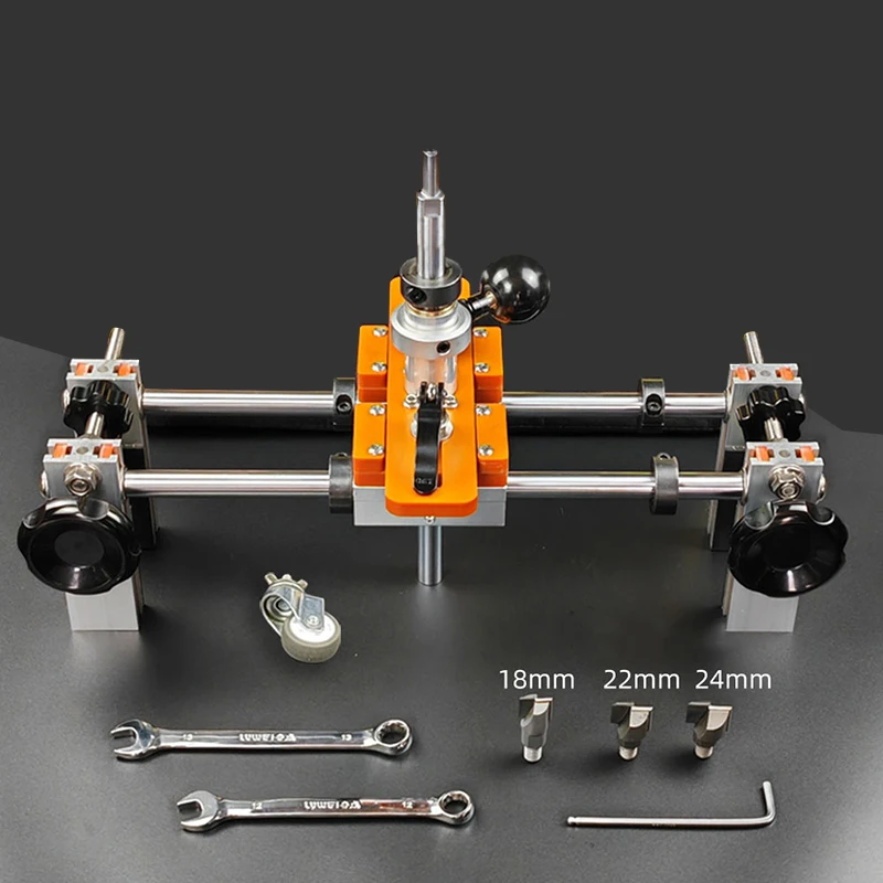 

Wooden Door Lock Hole Opener Kit Lock Mortiser Door Fitting Kit w/3pcs Cutters & Accessories Door Slotter Mortising JigTools