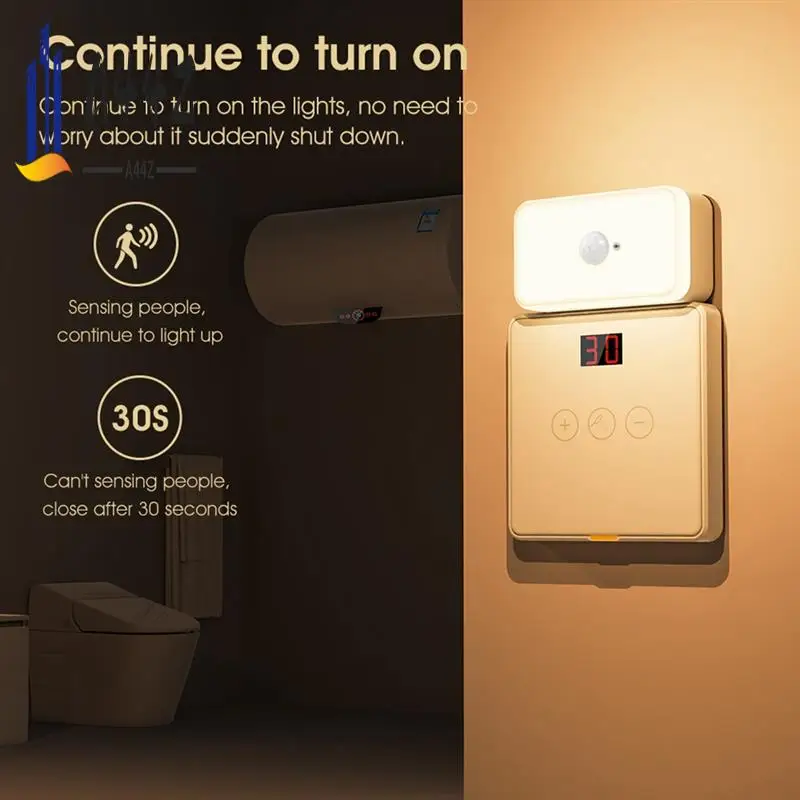 

A44Z-PIR Ночник Интеллектуальная лампа с датчиком человеческого тела Домашний проход Шкаф Спальня Typec Plug-In Светодиодный прикроватный ночник