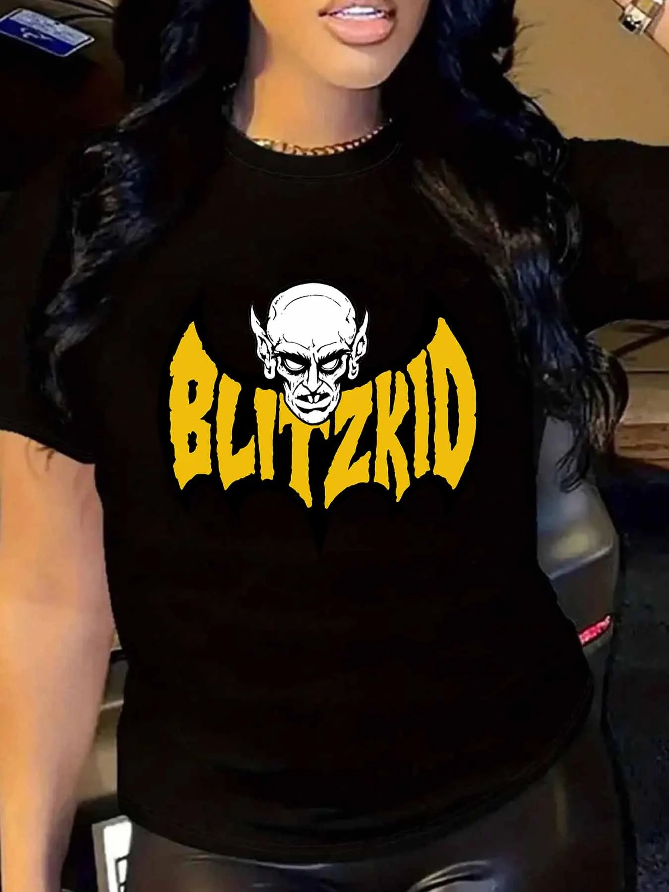 

【WY102402】Женская футболка больших размеров с круглым вырезом и короткими рукавами с эластичными рукавами и модными принтами