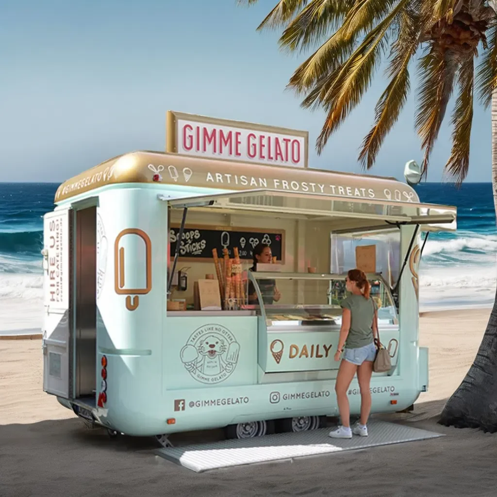 Usa Mobile Kitchen Airstream Food tTrailer Salad Coffee Bar Container Fast Food Van for Australia Ice Cream Cart Pizza Truck