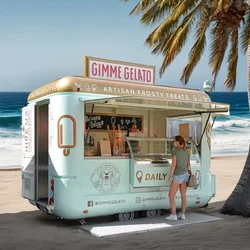 Usa Mobile Kitchen  Food tTrailer Salad Coffee Bar Container Fast Food Van for Australia Ice Cream Cart Pizza Truck