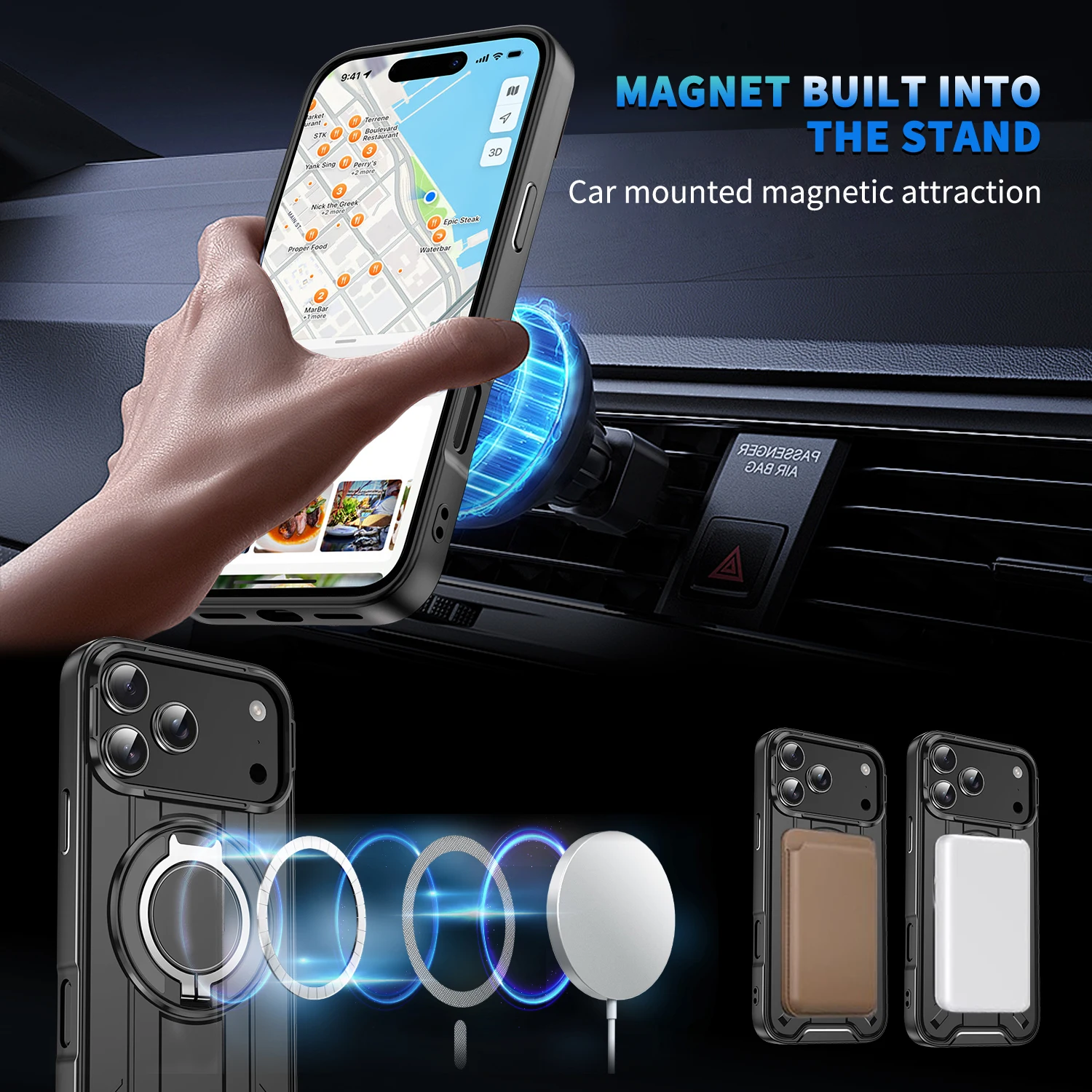 Casing Nyaman Pas Keras Magnetik untuk Iphone 17 Pro Max 16 Plus 17 Air 16e 15 14 13 12 Pro Iphone16 Iphone17 Aksesori