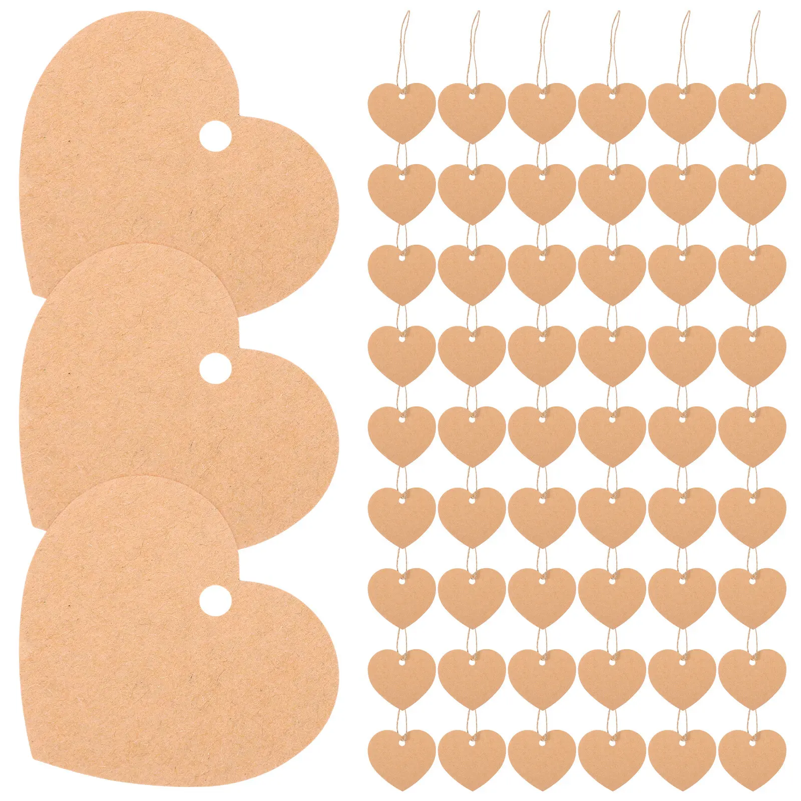 1Set Romantic Heart Cutouts Paper Tags Valentine's Day Hanging Gift Tags DIY Craft Decorations for Wedding Name Cards