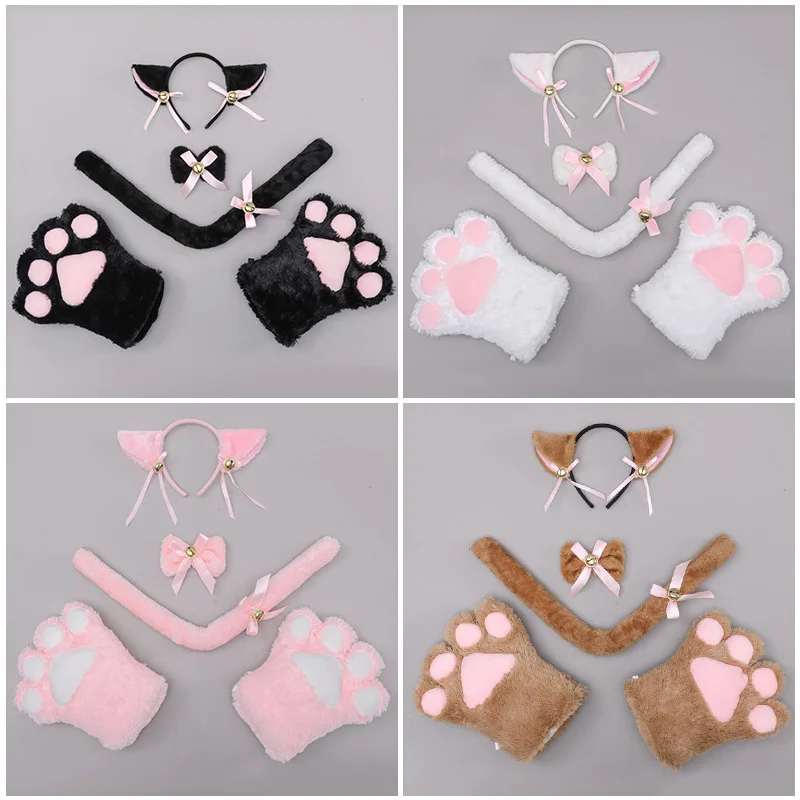 Japanese Cute Faceu Plush Cosplay Show Props Cat Paw Internet Celebrity Cat Paw Gloves