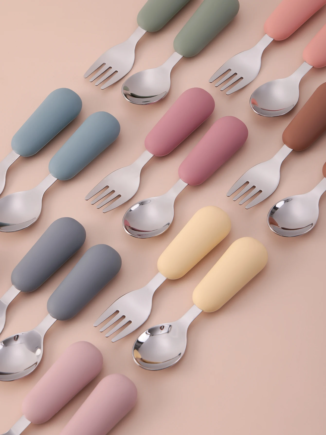 2PCS Stainless Steel Fork Spoo - Baby Food Utensils Set ulasan dan harga