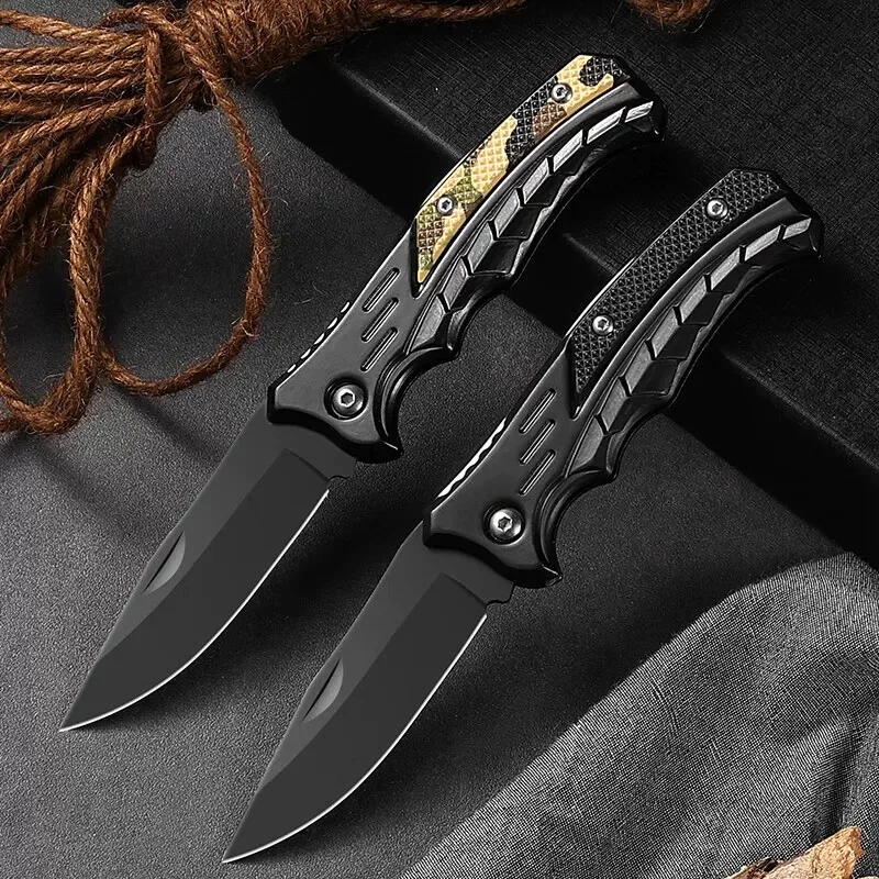 New Stainless Steel Folding Knife with Rounded Corners, Fishing Boat Accessories for Easy Carrying, Camping, Meat Cutting