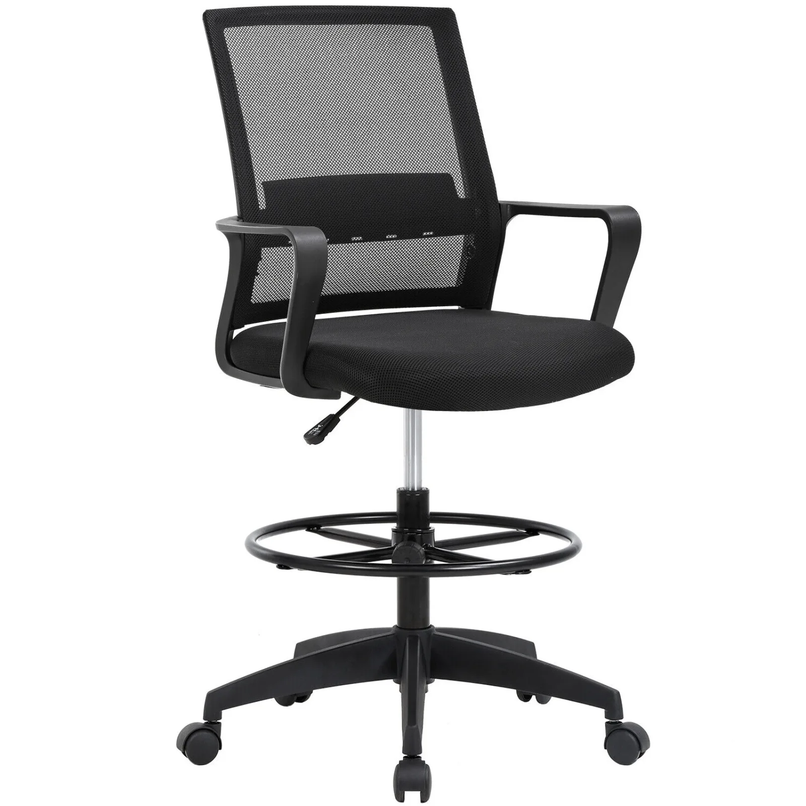 

Drafting Chair Tall Office Chair Adjustable Height with Lumbar Support Arms Foot United States