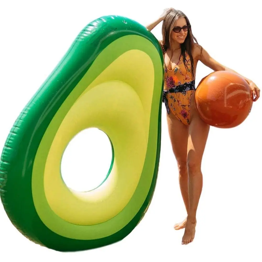 Giant Inflatable Float Fruit Avocado Pool Beach Swimming Ring Accessories for Adults Ride-On Air Mattress Pool Party