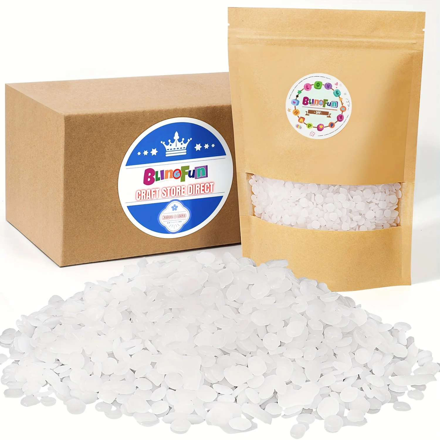 BlingFun 1/2/5lb Fully Refined Household Paraffin Candle Wax, Paraffin Wax for Candle Making, Non-toxic and free of impurities