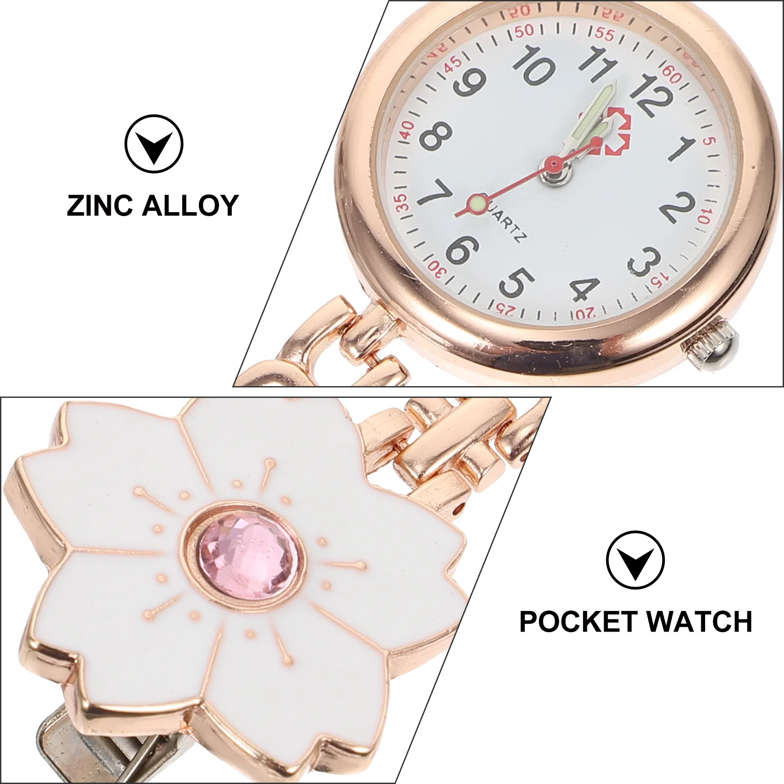 

1Pcs Nurse Pocket Watch Medical Clip-on Hanging Chest Watch Portable Creative Flower Design Ideal Gift for Doctors Students