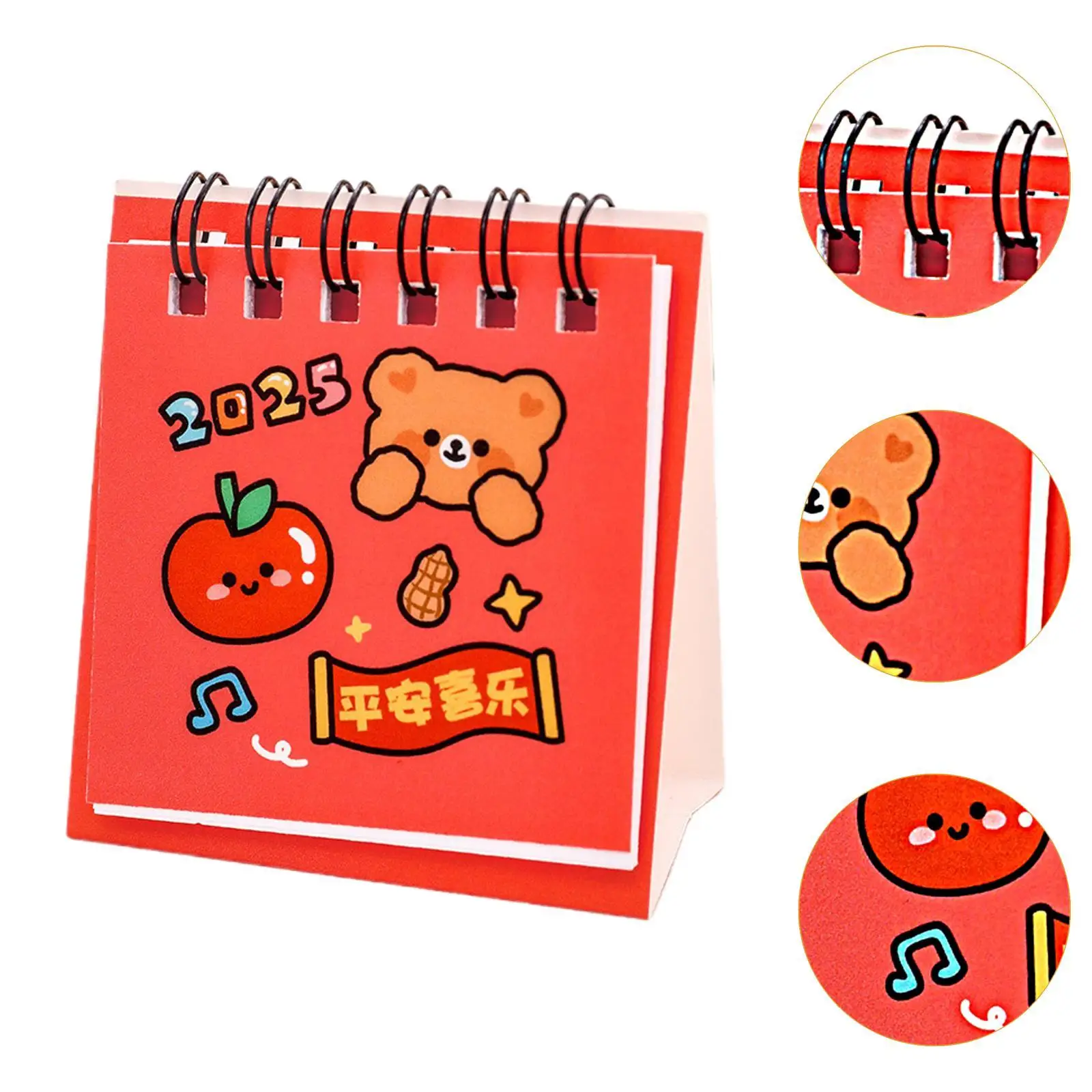 2025 ปฏิทินตั้งโต๊ะยืน ปฏิทินตั้งโต๊ะขนาดเล็ก ของขวัญ Double COIL Binding ทุกวัน