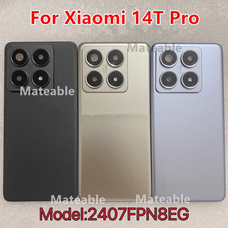 14TPro Battery Back Cover For Xiaomi 14T Pro Mi Rear Housing Case Replace Phone Repair Spare Parts + Camera Lens