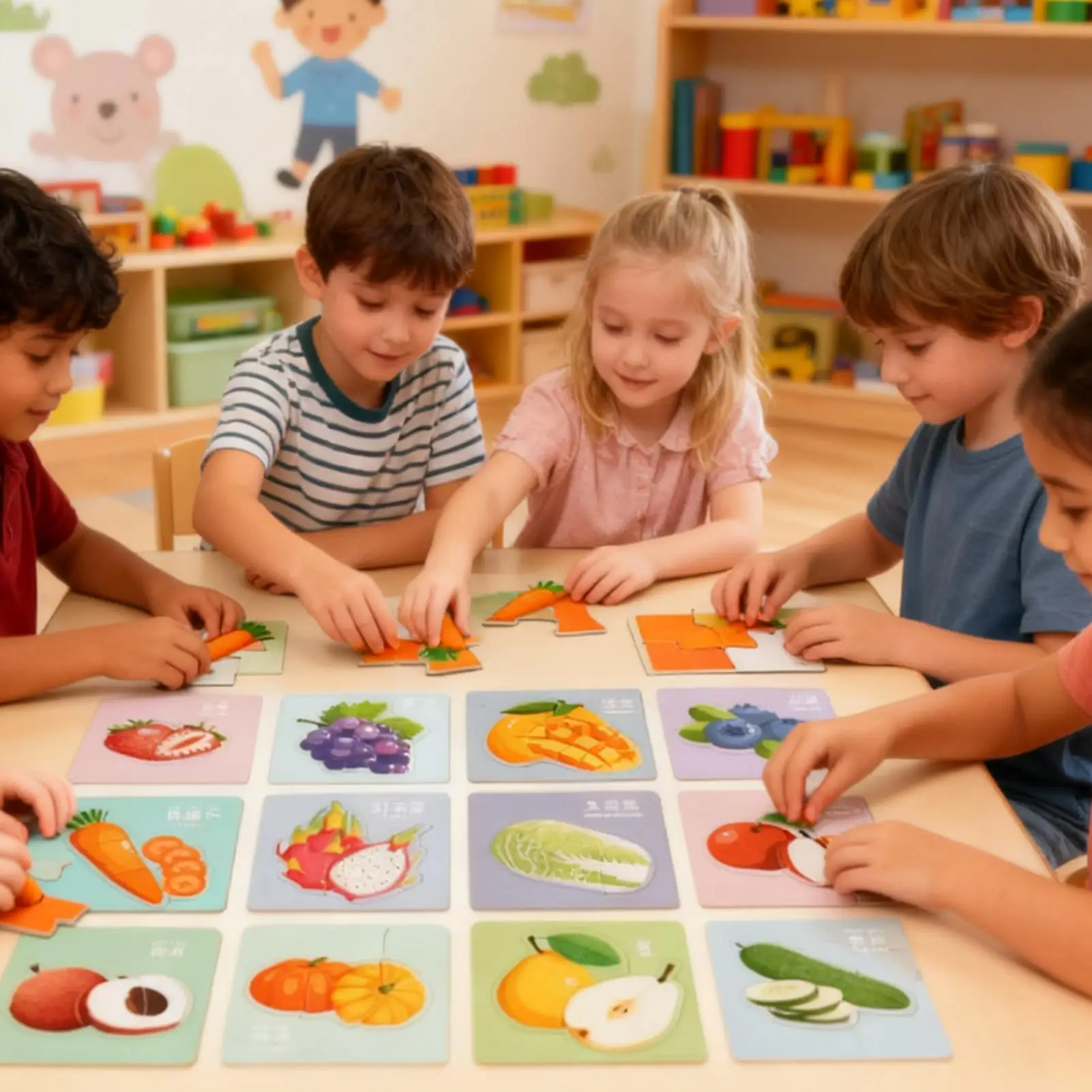 أنيمي بانوراما الألغاز الفاكهة تحت عنوان الوالدين والطفل لعبة تفاعلية بانوراما الألغاز للطفل للأطفال الفتيات الأطفال السفر #2