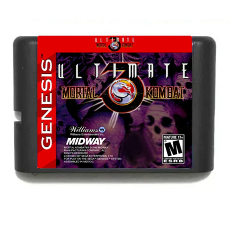 New Arrival Ultimate Mortal Kombat 3 With Different Labels 16 Bit MD Game Card For Sega Mega Drive For Genesis Russian Language