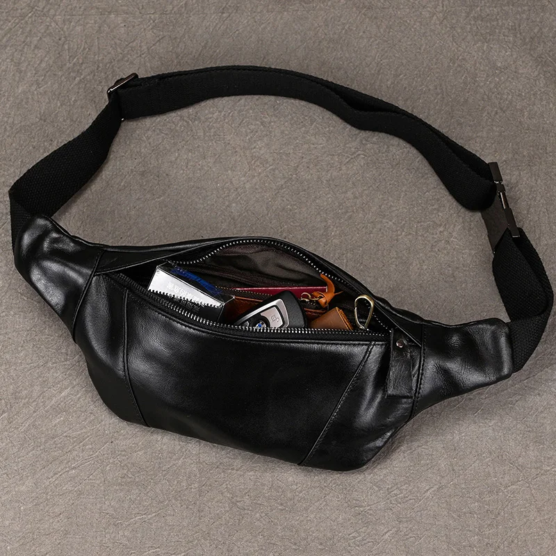 Imagem -03 - Bolsa de Cinto de Couro Retro Cavalo Louco Masculino Pequenos Bolsas de Estilinete Masculino Fanny Pack ao ar Livre Esportes Nova Moda