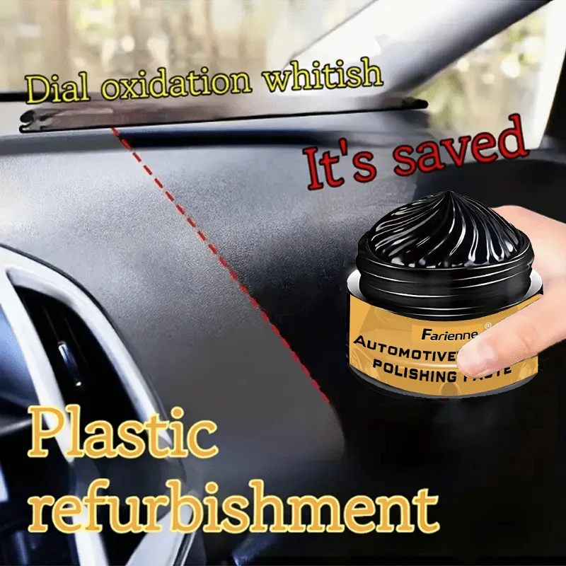 Auto Restoration Wax for Rubber & Plastic - Crystal Coating Paste, Enhances Shine & Color, Ideal for Faux Leather, Car Interior