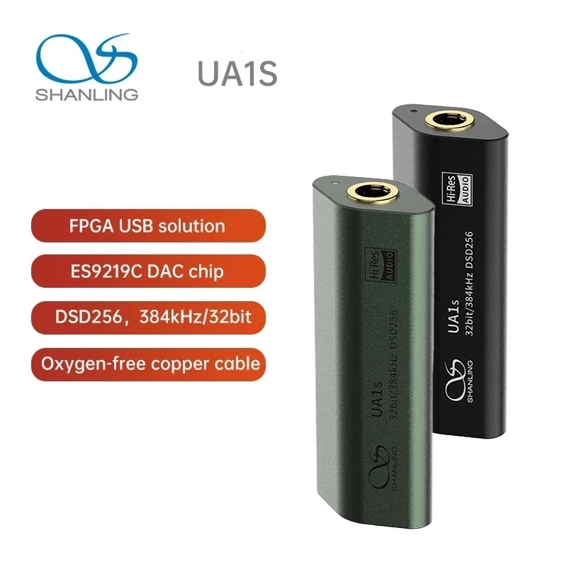 SHANLING UA1s USB DAC AMP ES9219C Chip Type-c Ke 3.5Mm Hi-res Kabel Audio Mini Headphone Amplifier PCM384 DSD256