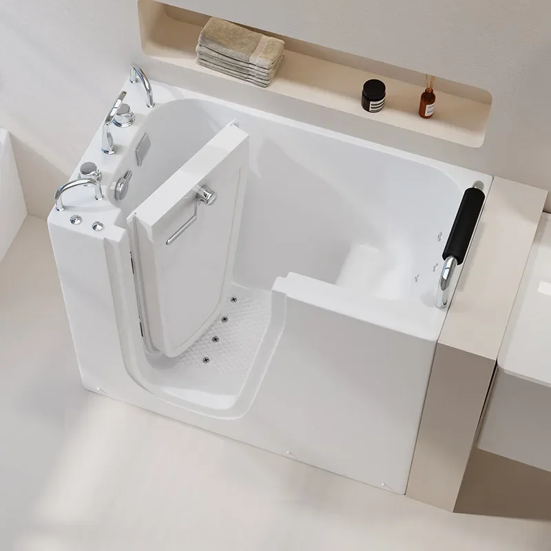 Acrylic with inner door of the bathtub for the elderly, small household thermal insulation and bath bath tub