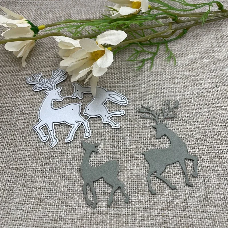 2Pcs Deer Metal Cut…