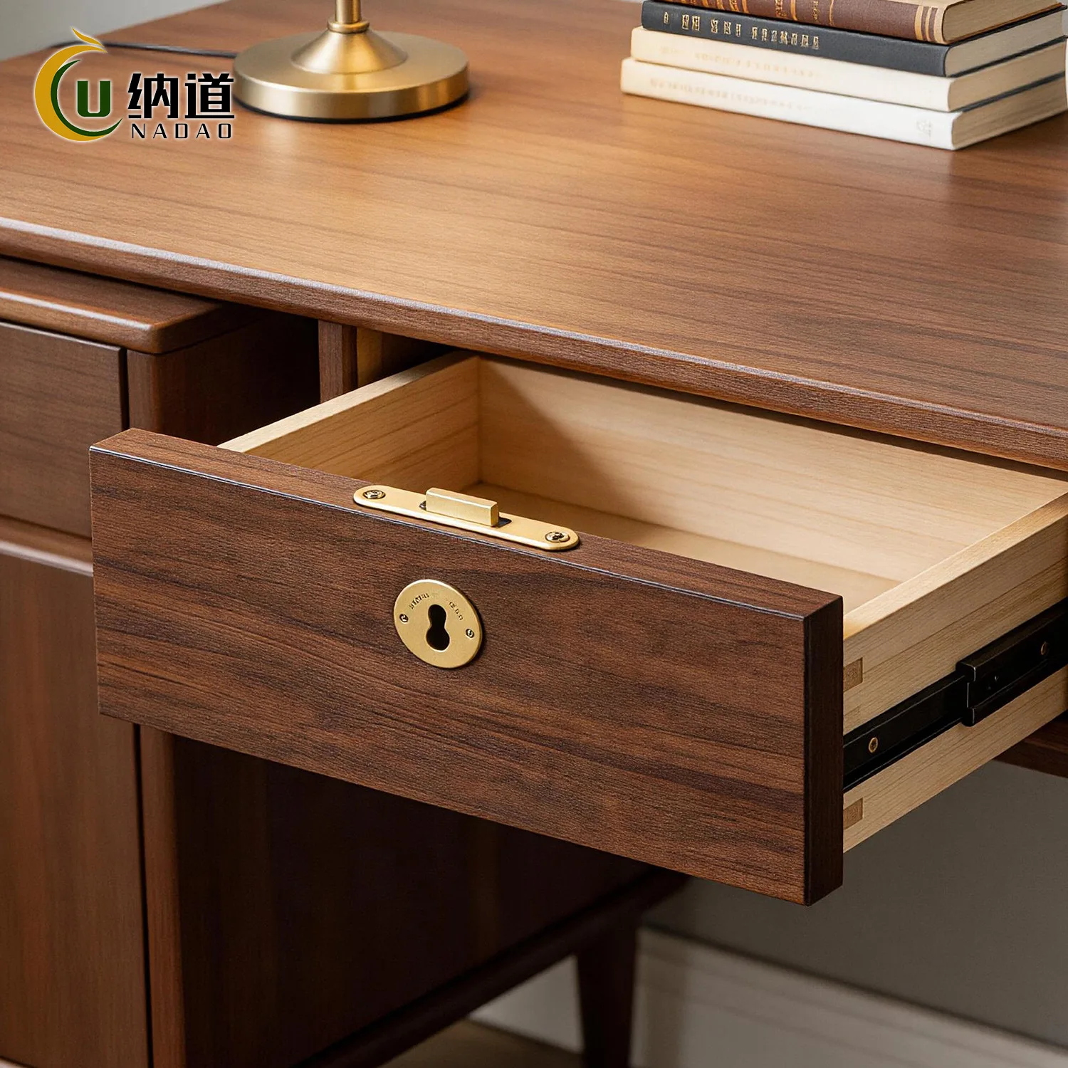 Antique Brass Square Hidden Drawer Lock Retro European Integrated Furniture Lock for Cabinet Chest Door