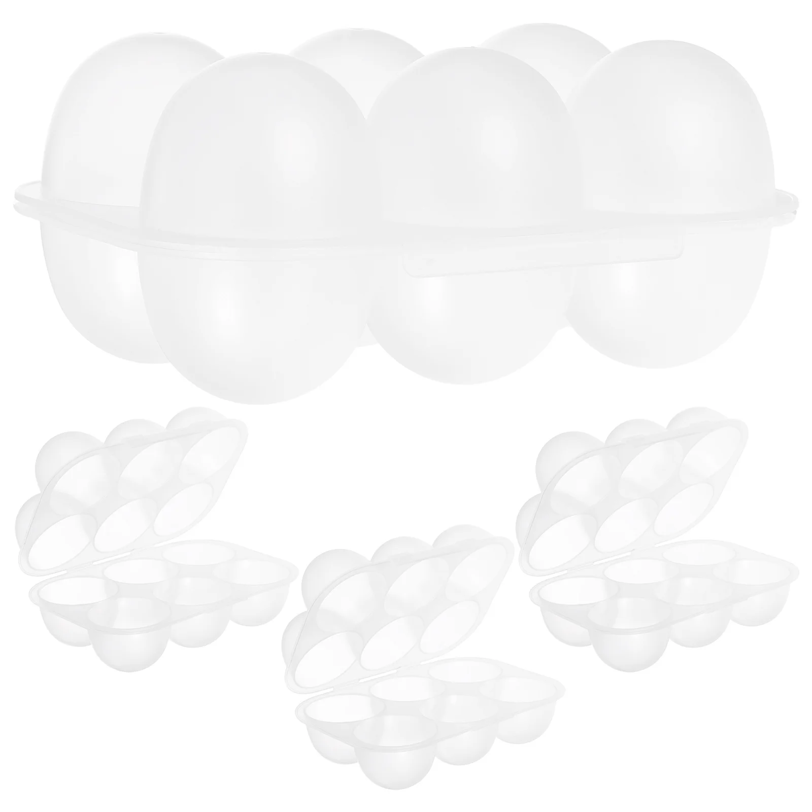 

4Pcs Clear Plastic Egg Storage Box 6 Grids Portable for Refrigerator Camping Picnic Fresh Organizer Egg Holder for Camping