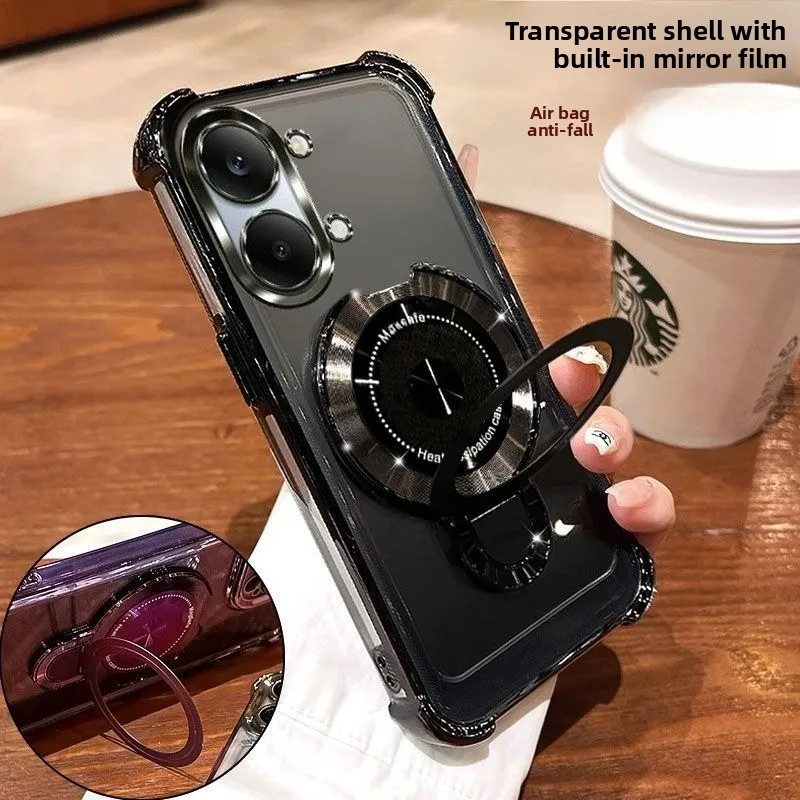 Case For POCO X8 Pro Max Redmi Turbo5 Max Electroplated Bezel TPU Magnetic Bracket Cover For MI Poco X8 Pro Lens Film Protection