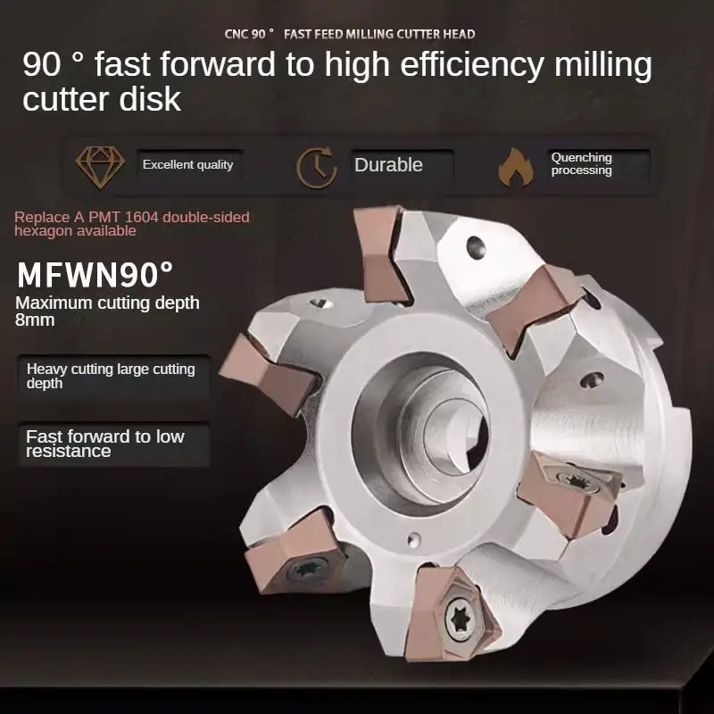 

MFWN fast feed milling cutter disc 90 degree right angle double-sided hexagonal deep cutting matching WNMU080608